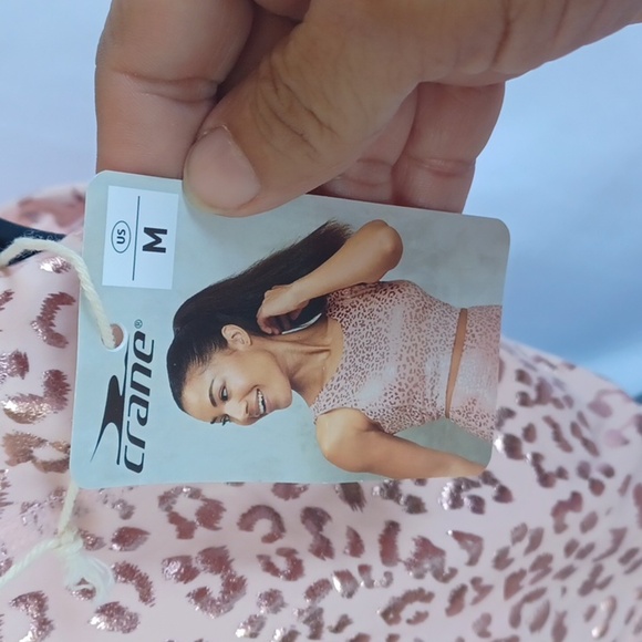 NWT Crane Pink/Animal Print/Shimmer Bodycore Cropped Tank.Barbiecore. Balletcore - Picture 4 of 6